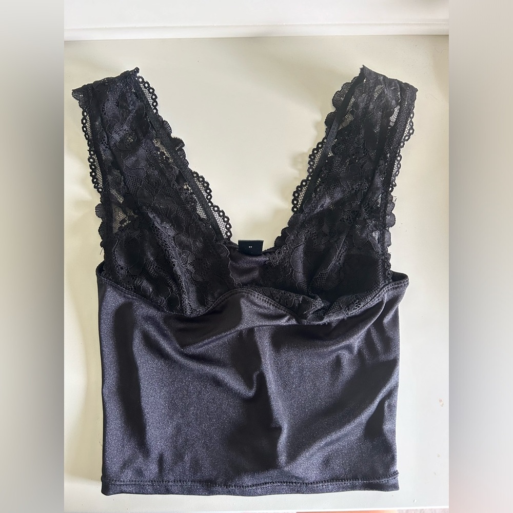 Shein Black Lace Going Out Top